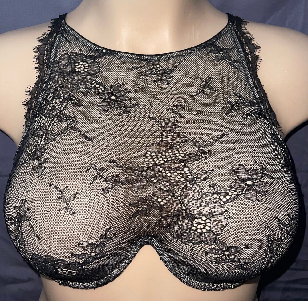 36D BLACK SHEER LACE VICTORIA'S SECRET CAMI BRA